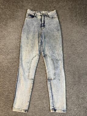 D.B. Riding Gear Jeans Womens 10 Blue High Waist Knee Patch Stretch Denim